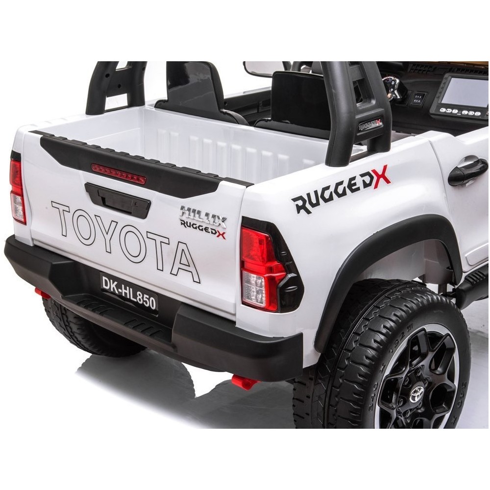 JOKO Elektrické autíčko Toyota Hilux Pick Up, Dvojmiestne Kožené sedadlo, Penové kolesá, Nosnosť 50kg, FM rádio, biele