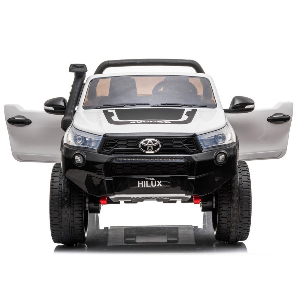 JOKO Elektrické autíčko Toyota Hilux Pick Up, Dvojmiestne Kožené sedadlo, Penové kolesá, Nosnosť 50kg, FM rádio, biele