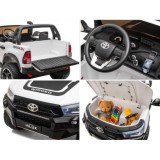 JOKO Elektrické autíčko Toyota Hilux Pick Up, Dvojmiestne Kožené sedadlo, Penové kolesá, Nosnosť 50kg, FM rádio, biele