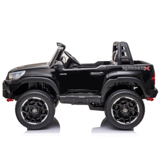 JOKO Elektrické autíčko Toyota Hilux Pick Up, Dvojmiestne Kožené sedadlo, Penové kolesá, Nosnosť 50kg, FM rádio, čierne