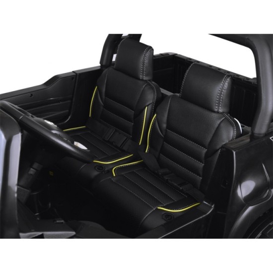 JOKO Elektrické autíčko Toyota Hilux Pick Up, Dvojmiestne Kožené sedadlo, Penové kolesá, Nosnosť 50kg, FM rádio, čierne