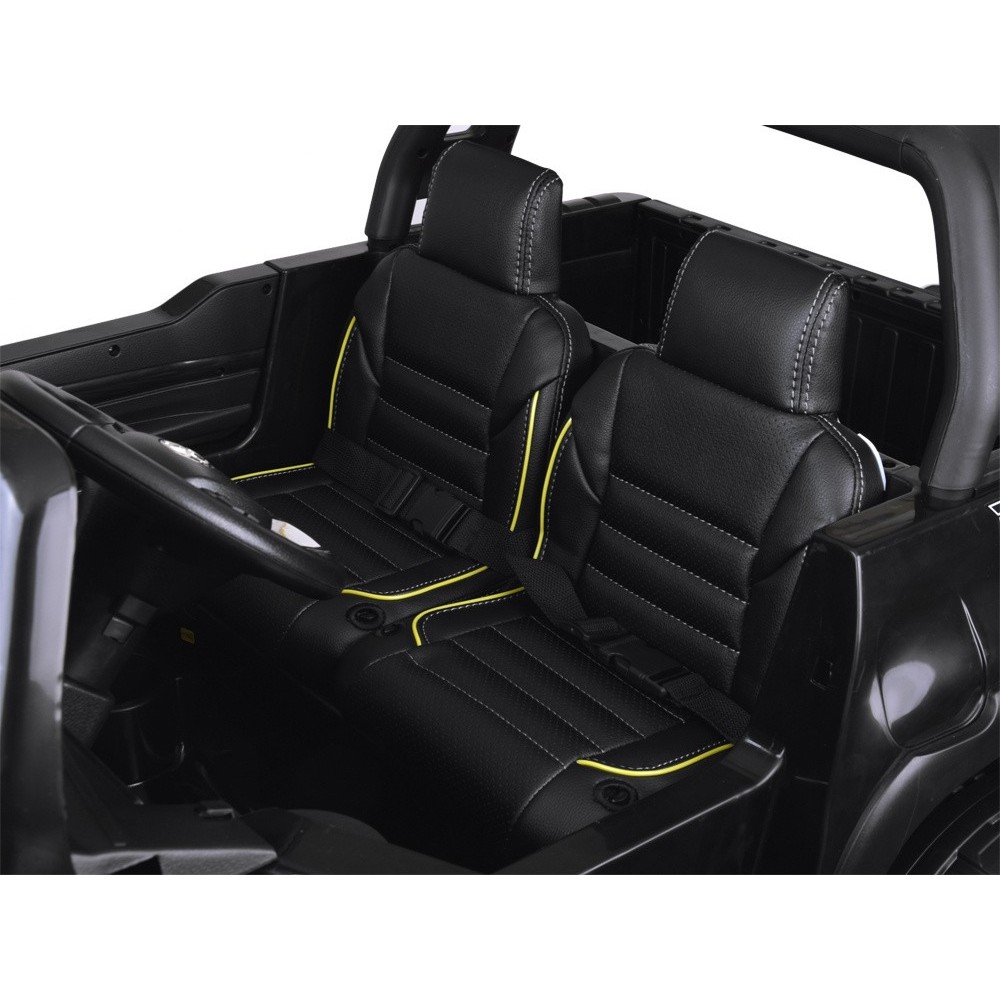 JOKO Elektrické autíčko Toyota Hilux Pick Up, Dvojmiestne Kožené sedadlo, Penové kolesá, Nosnosť 50kg, FM rádio, čierne