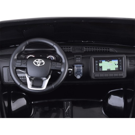 JOKO Elektrické autíčko Toyota Hilux Pick Up, Dvojmiestne Kožené sedadlo, Penové kolesá, Nosnosť 50kg, FM rádio, čierne