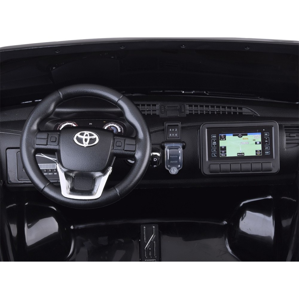 JOKO Elektrické autíčko Toyota Hilux Pick Up, Dvojmiestne Kožené sedadlo, Penové kolesá, Nosnosť 50kg, FM rádio, čierne