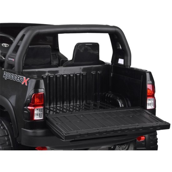 JOKO Elektrické autíčko Toyota Hilux Pick Up, Dvojmiestne Kožené sedadlo, Penové kolesá, Nosnosť 50kg, FM rádio, čierne