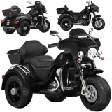 JOKO Veľká Elektrická Motorka Chopper 118cm, penové kolesá, kožené sedadlo, čierna