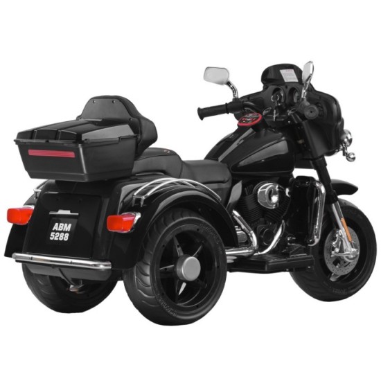 JOKO Veľká Elektrická Motorka Chopper 118cm, penové kolesá, kožené sedadlo, čierna