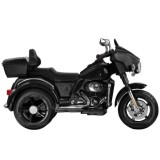 JOKO Veľká Elektrická Motorka Chopper 118cm, penové kolesá, kožené sedadlo, čierna