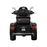 JOKO Veľká Elektrická Motorka Chopper 118cm, penové kolesá, kožené sedadlo, čierna