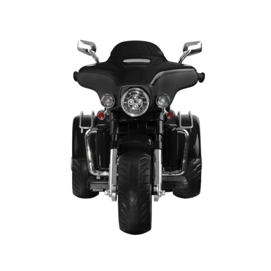 JOKO Veľká Elektrická Motorka Chopper 118cm, penové kolesá, kožené sedadlo, čierna