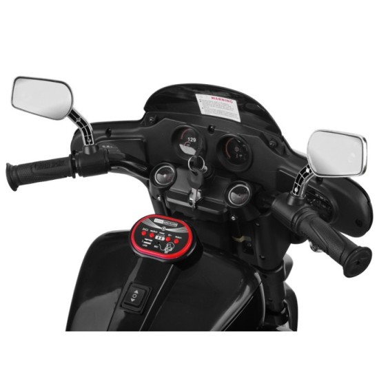 JOKO Veľká Elektrická Motorka Chopper 118cm, penové kolesá, kožené sedadlo, čierna