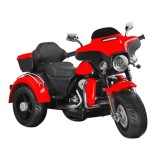 JOKO Veľká Elektrická Motorka Chopper 118cm, penové kolesá, kožené sedadlo, červená