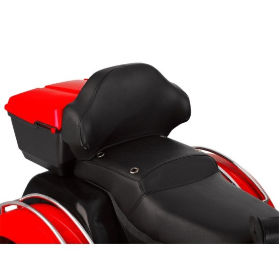 JOKO Veľká Elektrická Motorka Chopper 118cm, penové kolesá, kožené sedadlo, červená