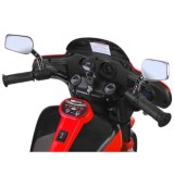 JOKO Veľká Elektrická Motorka Chopper 118cm, penové kolesá, kožené sedadlo, červená