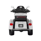 JOKO Veľká Elektrická Motorka Chopper 118cm, penové kolesá, kožené sedadlo, biela