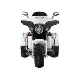 JOKO Veľká Elektrická Motorka Chopper 118cm, penové kolesá, kožené sedadlo, biela