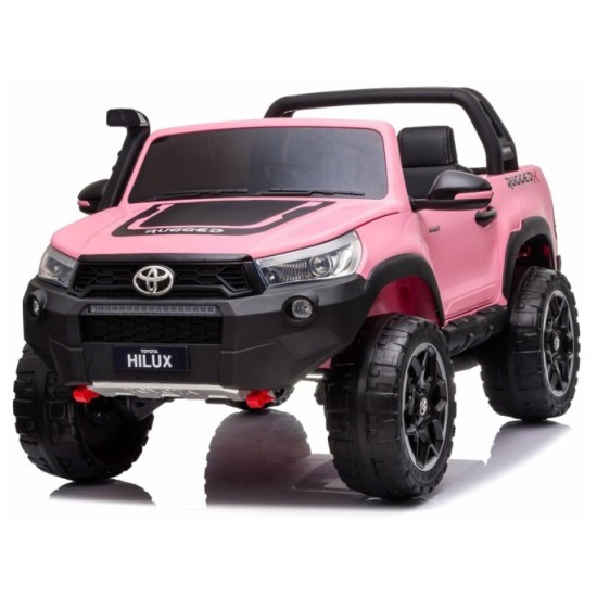 JOKO Elektrické autíčko Toyota Hilux Pick Up, Dvojmiestne Kožené sedadlo, Penové kolesá, Nosnosť 50kg, FM rádio, ružové