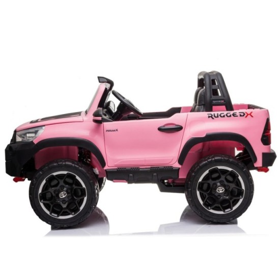 JOKO Elektrické autíčko Toyota Hilux Pick Up, Dvojmiestne Kožené sedadlo, Penové kolesá, Nosnosť 50kg, FM rádio, ružové