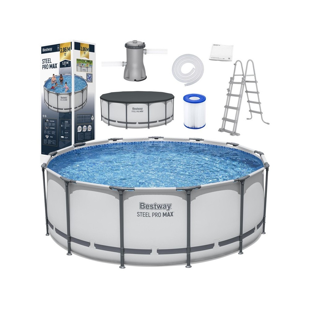 Bestway 5618W Bazén s kovovou konštrukciou Steel ProMAX™ 396x122cm + rebrík + plachta + filtračné čerpadlo