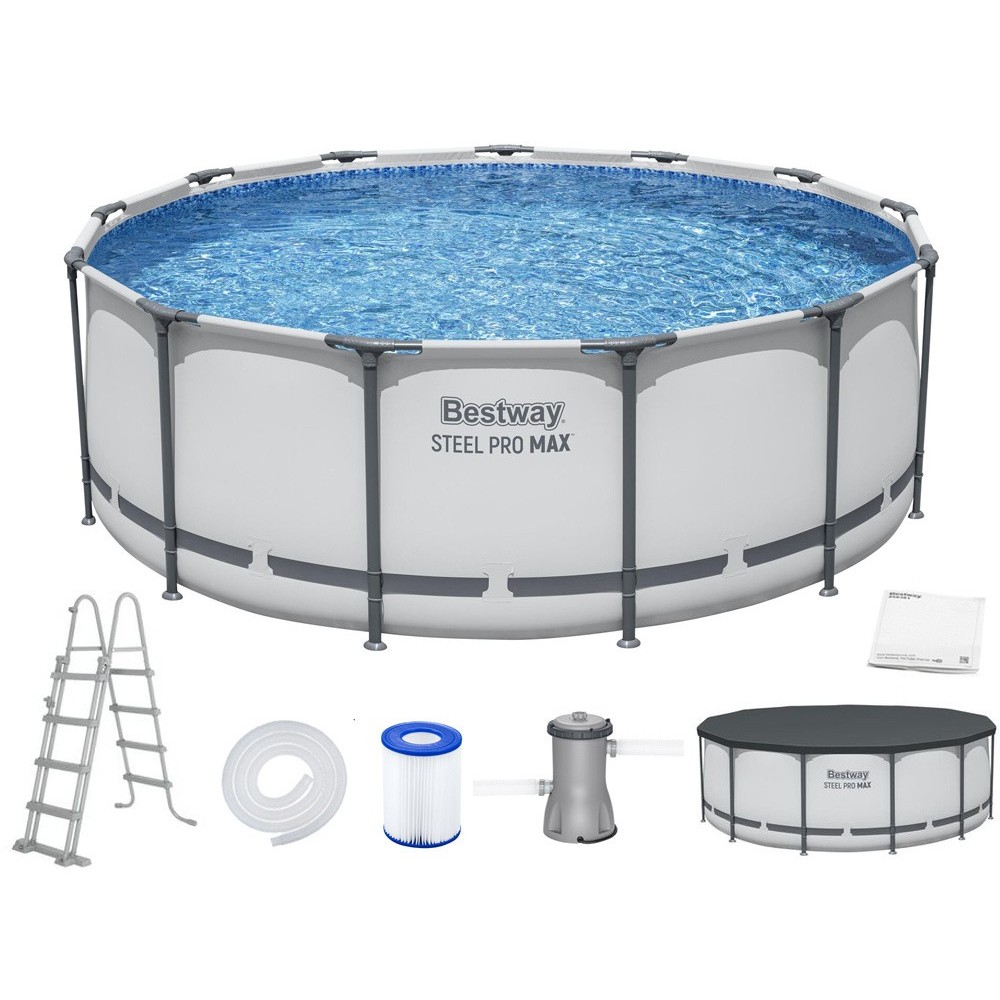 Bestway 5618W Bazén s kovovou konštrukciou Steel ProMAX™ 396x122cm + rebrík + plachta + filtračné čerpadlo