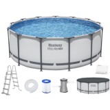 Bestway 5618W Bazén s kovovou konštrukciou Steel ProMAX™ 396x122cm + rebrík + plachta + filtračné čerpadlo