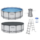 Bestway 5618W Bazén s kovovou konštrukciou Steel ProMAX™ 396x122cm + rebrík + plachta + filtračné čerpadlo