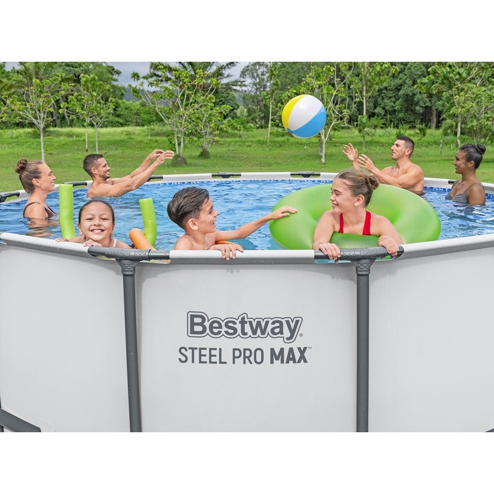 Bestway 5618W Bazén s kovovou konštrukciou Steel ProMAX™ 396x122cm + rebrík + plachta + filtračné čerpadlo