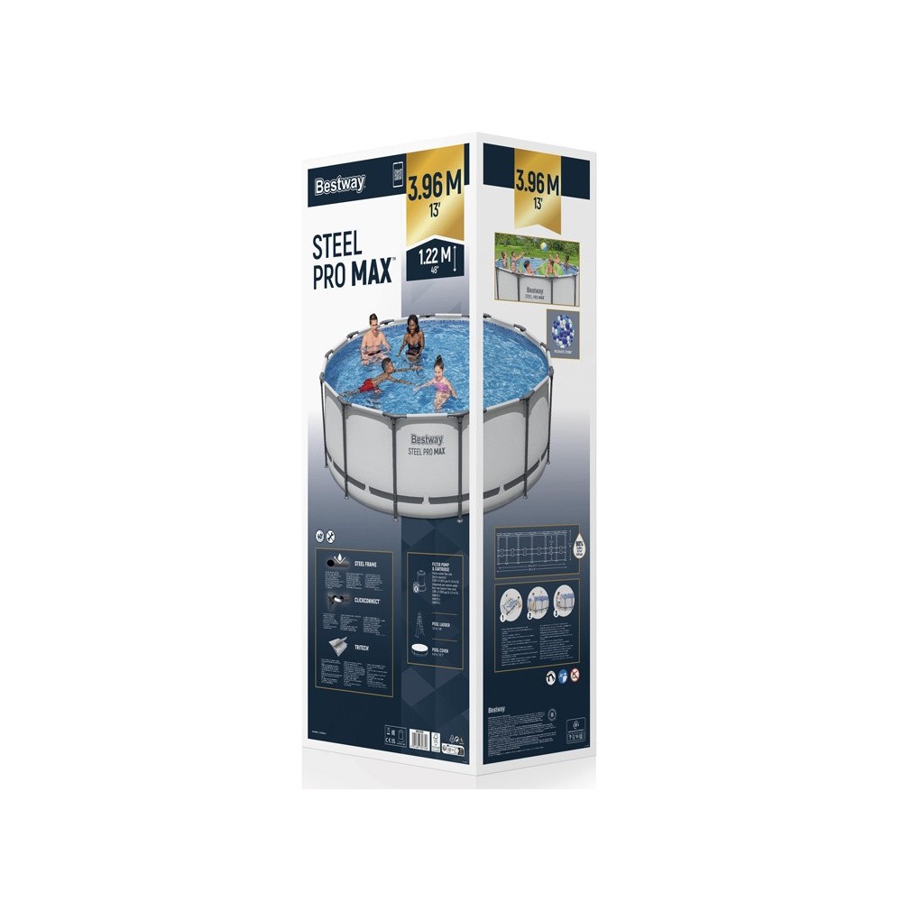 Bestway 5618W Bazén s kovovou konštrukciou Steel ProMAX™ 396x122cm + rebrík + plachta + filtračné čerpadlo
