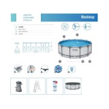 Bestway 5618W Bazén s kovovou konštrukciou Steel ProMAX™ 396x122cm + rebrík + plachta + filtračné čerpadlo