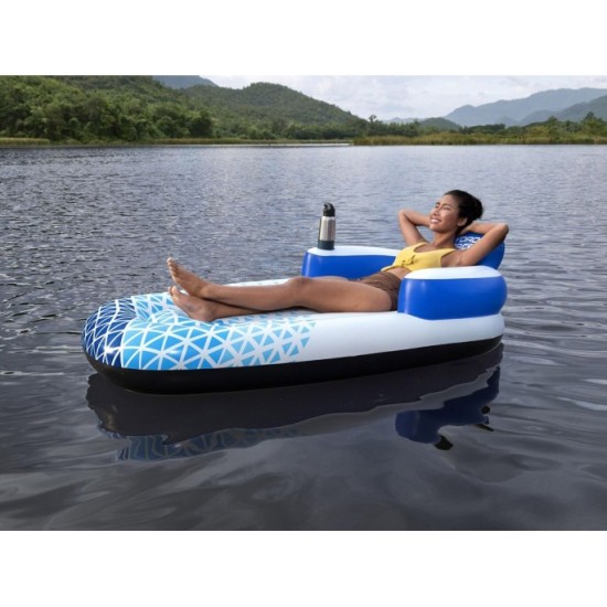 Bestway 43533 Nafukovací Matrac Indigo Waves s operadlom 183 x 97 cm