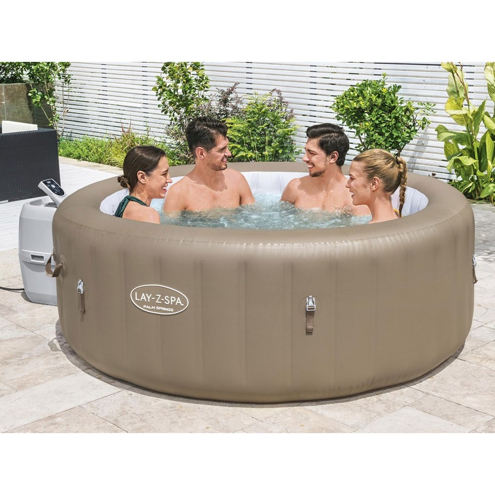 Bestway 60017 Vírivka Jacuzzi Lay-Z-Spa Palm Springs AirJet pre 6 osôb, priemer 196cm + plachta, zlatá