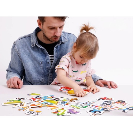 CzuCzu Detské Puzzle Autá, Dopravné prostriedky 9v1