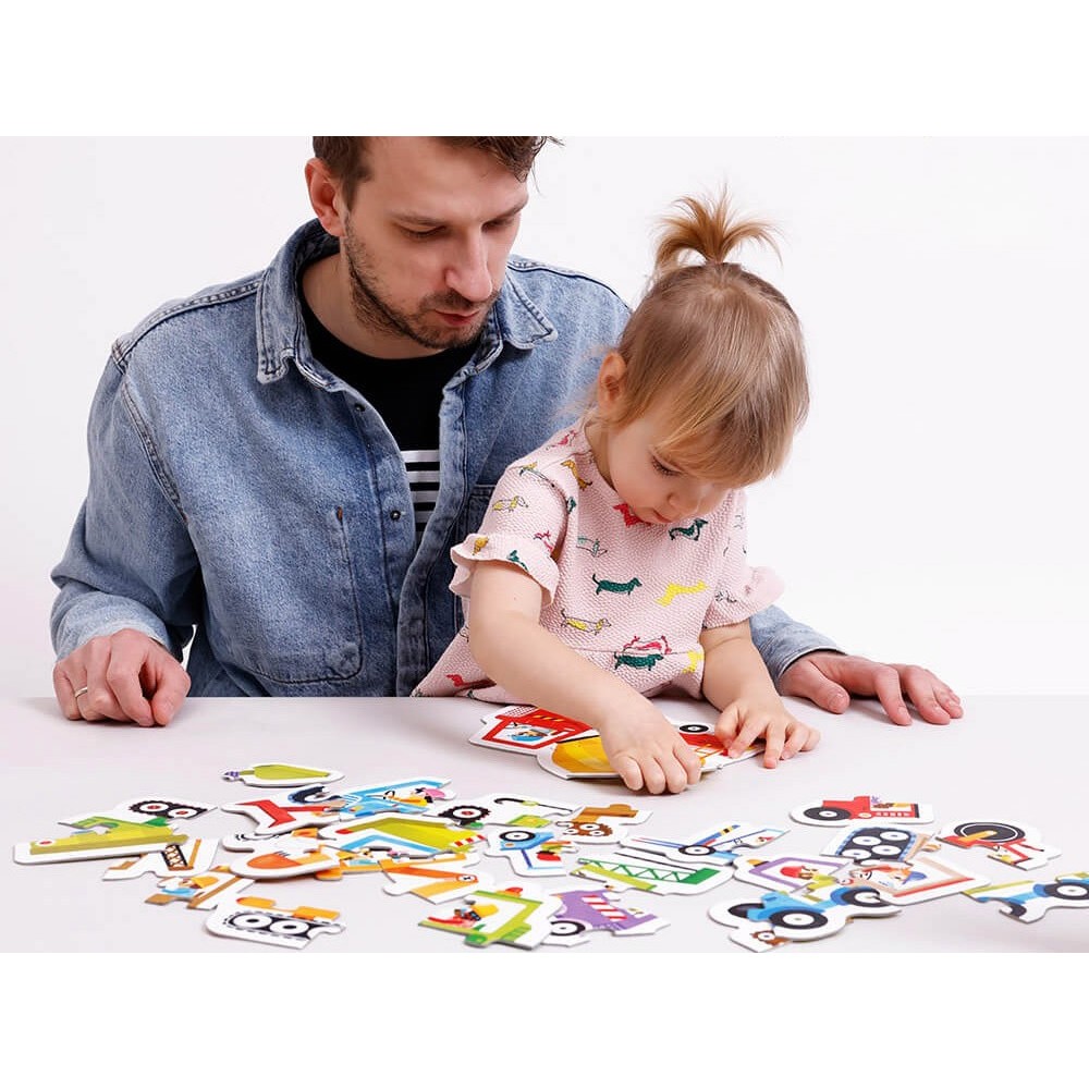 CzuCzu Detské Puzzle Autá, Dopravné prostriedky 9v1