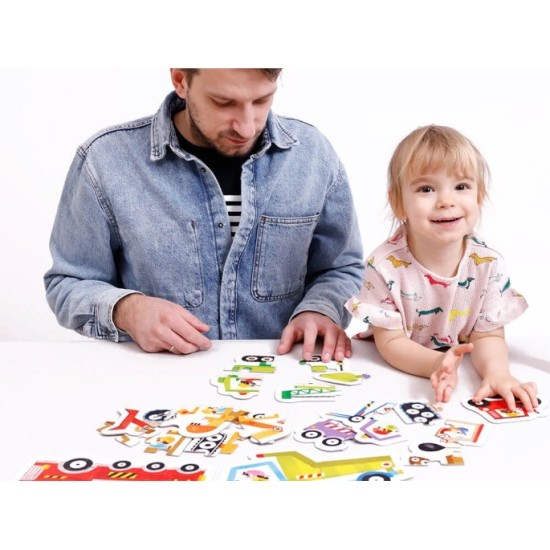 CzuCzu Detské Puzzle Autá, Dopravné prostriedky 9v1