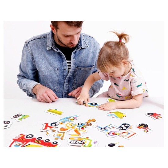 CzuCzu Detské Puzzle Autá, Dopravné prostriedky 9v1