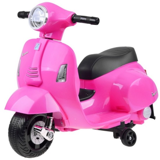 JOKO Elektrická motorka pre deti, skúter Vespa, ružová