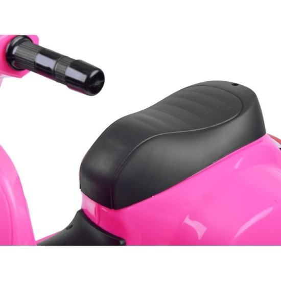 JOKO Elektrická motorka pre deti, skúter Vespa, ružová