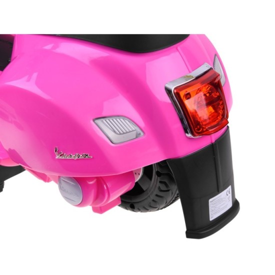 JOKO Elektrická motorka pre deti, skúter Vespa, ružová