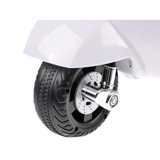 JOKO Elektrická motorka pre deti, skúter Vespa, biela