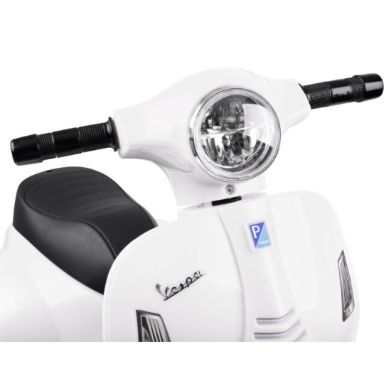 JOKO Elektrická motorka pre deti, skúter Vespa, biela