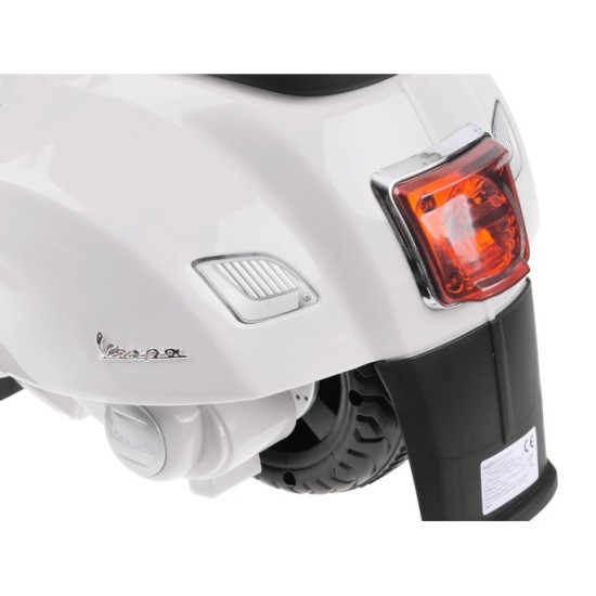 JOKO Elektrická motorka pre deti, skúter Vespa, biela