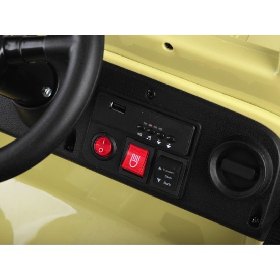 JOKO Elektrické autíčko Vojenský Jeep Willys, kožené sedadlo, penové kolesá, čierne