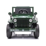 JOKO Elektrické autíčko Vojenský Jeep Willys, kožené sedadlo, penové kolesá, čierne