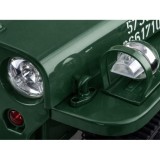 JOKO Elektrické autíčko Vojenský Jeep Willys, kožené sedadlo, penové kolesá, tmavo zelené