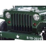 JOKO Elektrické autíčko Vojenský Jeep 4x4, trojmiestny, penové kolesá, kožené sedadlo + lopata, zelené