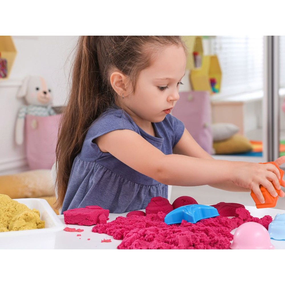 TUBAN Kineticky piesok 1,5kg + 4 formičky, Tuban Dynamic sand - Plážový set s vedrom