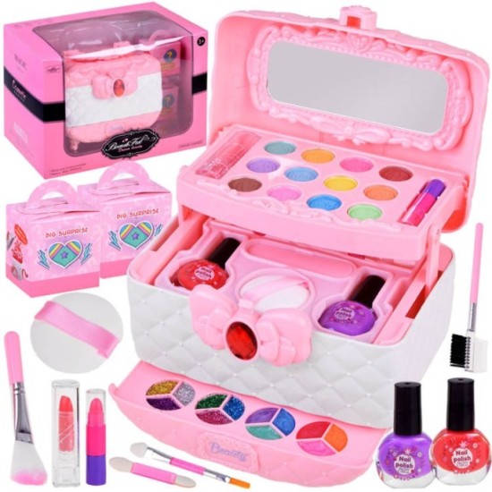 JOKO Detský Kozmetický Kufrík + Make Up sada + laky na nechty + gumičky