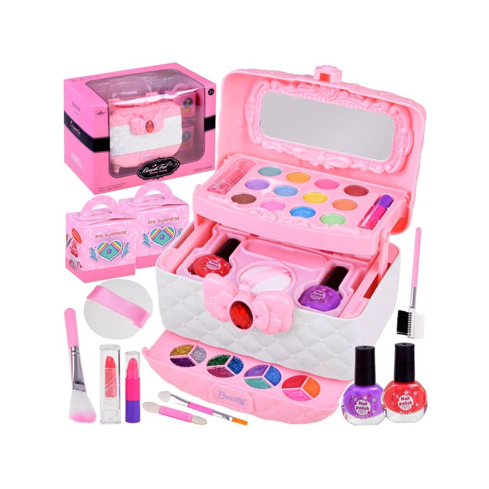 JOKO Detský Kozmetický Kufrík + Make Up sada + laky na nechty + gumičky