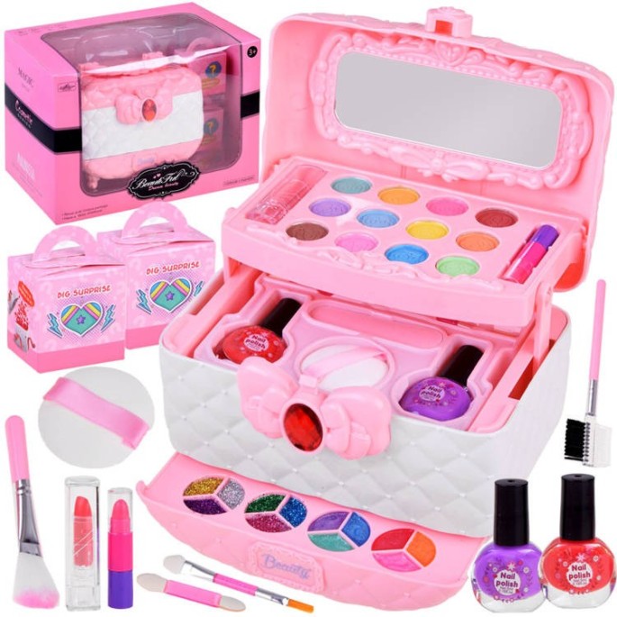 JOKO Detský Kozmetický Kufrík + Make Up sada + laky na nechty + gumičky