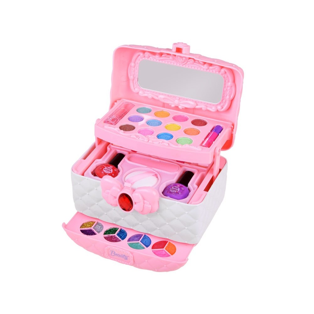 JOKO Detský Kozmetický Kufrík + Make Up sada + laky na nechty + gumičky